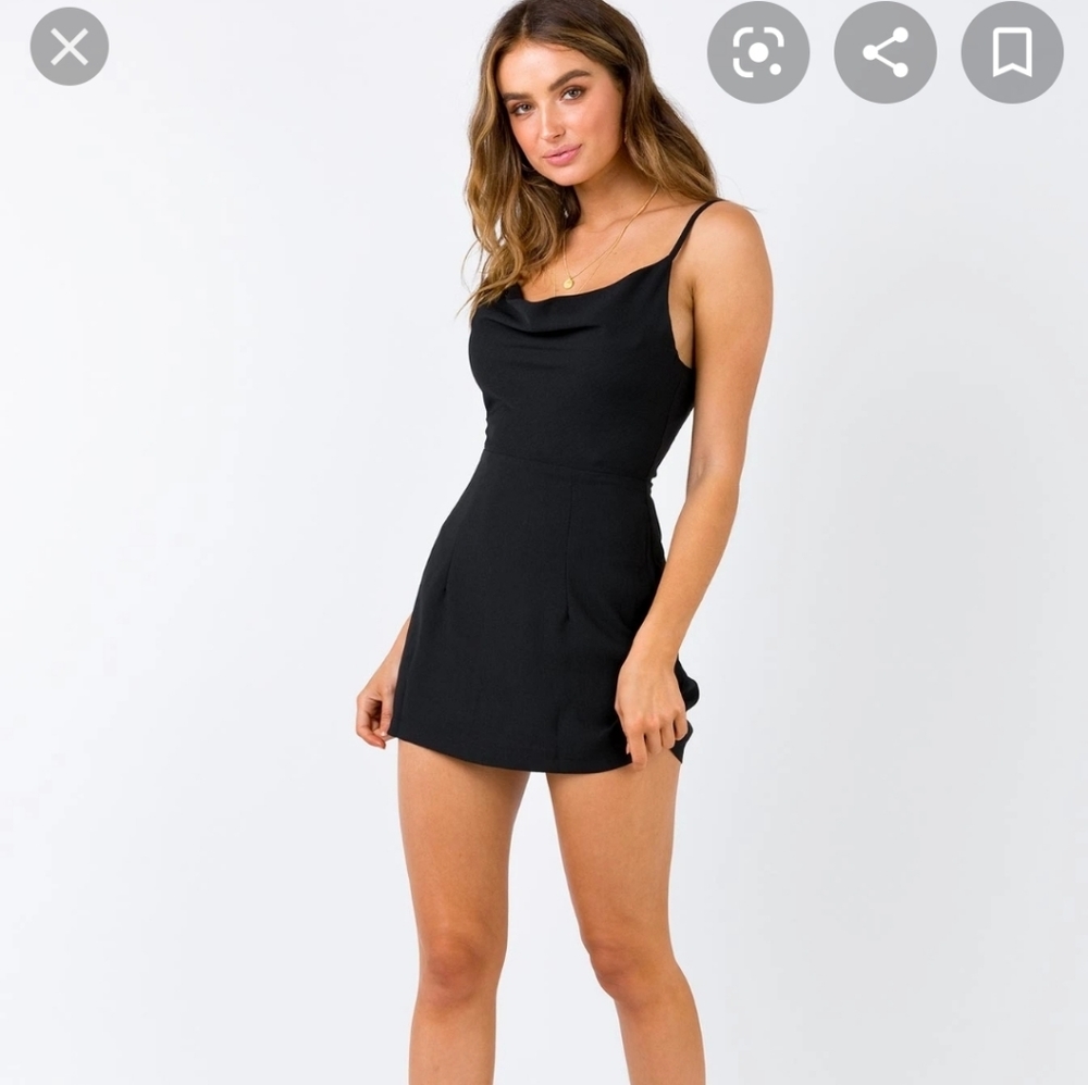 New Princess Polly black Andy mini dress s…